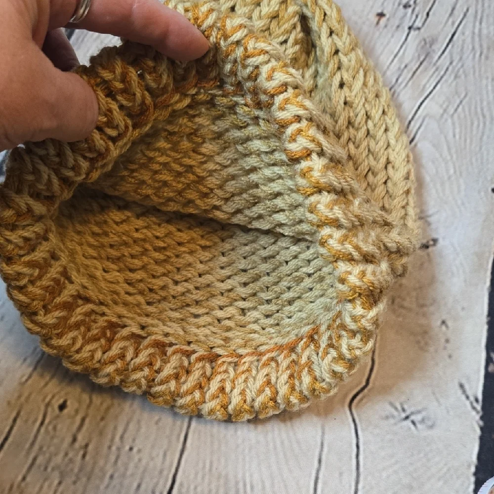 Handcrafted Cozy Knit Slouch Beanie - Tan